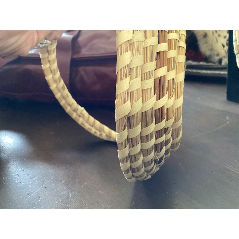 Gullah South Carolina Charleston Sweetgrass Basket Double Handle - Picture 7 of 11